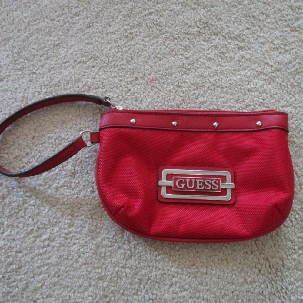 GUESS Red Nylon Wristlet